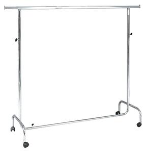 Stender Appendiabiti Estensibile 150/220x55x133/200 cm in Acciaio Cromato con Ruote