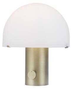 Lampada da tavolo design in ottone con bianco e dimmer - Gomba