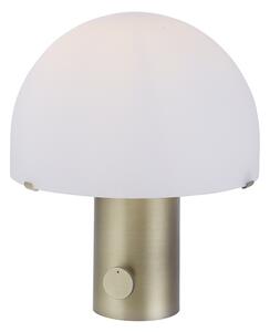 Lampada da tavolo design in ottone con bianco e dimmer - Gomba