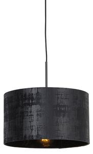 Lampada a sospensione nera paralume nero 35 cm - COMBI