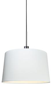 Lampada a sospensione moderna nera con paralume 45 cm bianco - Combi 1