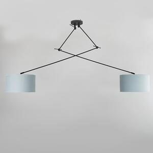 Lampada a sospensione nera 35 cm paralume regolabile azzurro - BLITZ II