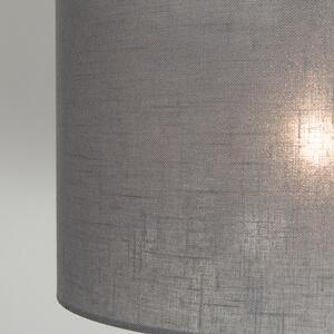 Lampada a sospensione nera con paralume 35 cm grigio regolabile - Blitz II