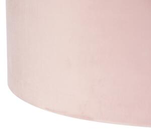 Lampada a sospensione paralume velluto rosa oro 35 cm - BLITZ II