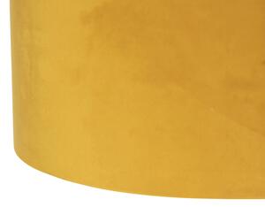 Lampada a sospensione paralumi in velluto giallo / oro 35cm - BLITZ II Zwart