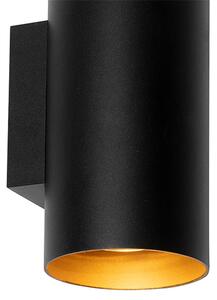 Lampada da parete intelligente nera con oro 2 luci incl. Wifi GU10 - Sab
