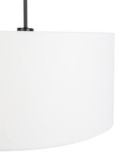 Lampada a sospensione nera paralume bianco 50 cm - COMBI 1