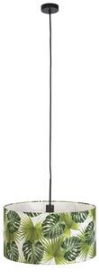 Lampada a sospensione nera paralume foglia 50 cm - COMBI 1