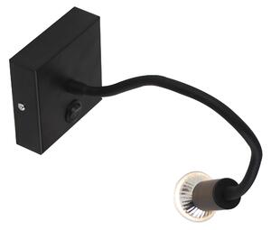 Applique moderna braccio flessibile USB nero - ZENO