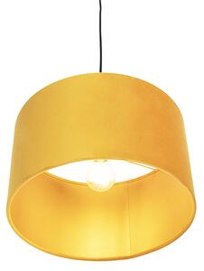 Lampada sospensione velluto giallo 35 cm - COMBI