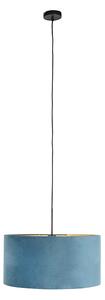 Lampada sospensione velluto blu 50 cm - COMBI
