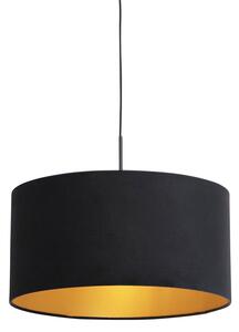 Lampada sospensione velluto nero 50 cm - COMBI