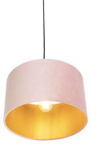 Lampada sospensione velluto rosa 35 cm - COMBI