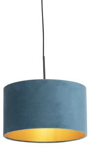 Lampada sospensione velluto azzurro 35 cm - COMBI