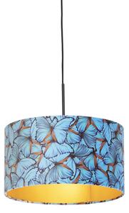 Lampada sospensione velluto farfalle 35 cm - COMBI