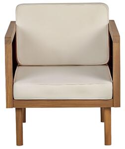 Set divani da giardino in legno di acacia cuscini bianchi 4 posti design moderno set conversazione per esterni Beliani