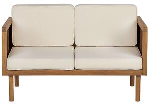 Set divani da giardino in legno di acacia tavolino pouf 5 posti design moderno set conversazione per esterni Beliani