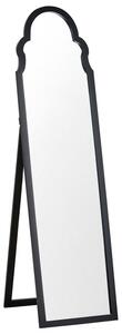 Specchio da terra in vetro MDF nero 40 x 150 cm con supporto cornice decorativa design moderno Beliani