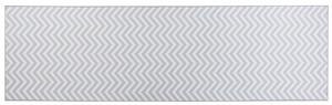 Tappeto passatoia bianco grigio poliestere 60 x 200 cm rettangolare chevron design Beliani