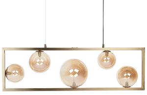 Lampadario con lampadine multiple in metallo e ottone soggiorno glamour Beliani