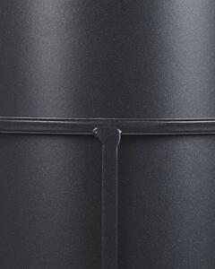 Vaso per Fiori Moderno con Piedistallo 15 x 15 x 28 cm in Metallo di colore Nero interno esterno Beliani