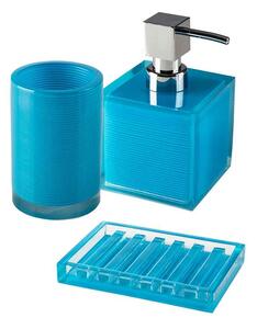 Set accessori 3 pezzi Cipì serie Billy Blue Dispenser Bicchiere e Porta sapone