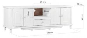 Mobile tv stile provenzale colore bianco in legno PRINCESS 861-Arrediorg.it