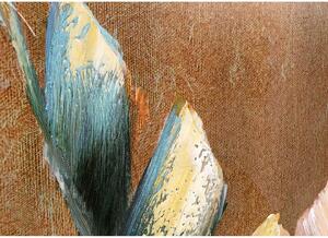 Agave Quadro moderno floreale dipinto a mano su tela Set 3 pz "Sterlizie" 40x120 Tela Dipinti su Tela Quadri per soggiorno
