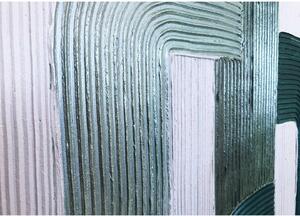 Agave Quadro moderno astratto dipinto a mano su tela "Green lines" 100x100 Tela Dipinti su Tela Quadri per soggiorno