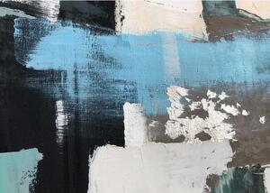 Agave Quadro moderno astratto dipinto a mano su tela "Blue Quartz" 120x120 Tela Dipinti su Tela Quadri per soggiorno