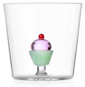 Ichendorf Bicchiere Tumbler per acqua in vetro dal design moderno "Pasticcino" Sweet&Candy Vetro Verde