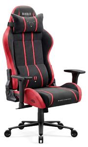 Sedia da gaming Diablo Chairs X-One 2.0 in tessuto, sedia da ufficio ergonomica, sedia girevole Size King nera e rossa