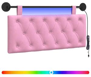 Testiera sospesa Con luce LED Rosa Tessuto