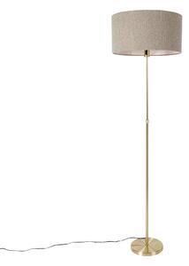 Lampada da terra regolabile oro con paralume bouclé color tortora 50 cm - Parte