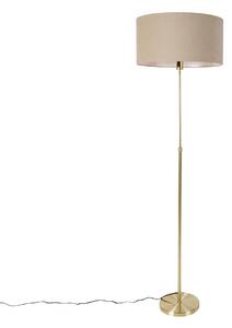 Lampada da terra orientabile oro con paralume marrone chiaro 50 cm - Parte