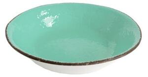 Piatto Fondo in Ceramica cm 21 - Set 6 Pz - Colore Verde Acqua