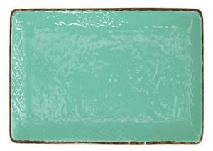 Vassoio in Ceramica 32x26 - Set 4 Pz - Colore Verde Acqua Tiffany -