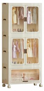 Contenitori in plastica per l'organizzazione – Organizzatori per armadi – Impilabili – Con ante – Con ruote – Con appendiabiti – Larghezza 70 cm – Colore bianco