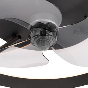 Ventilatore da soffitto nero incl. LED con telecomando - Maddy