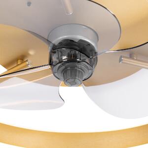 Ventilatore da soffitto in ottone con LED con telecomando - Maddy