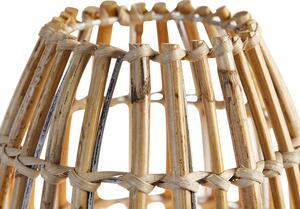 Lampada da tavolo rustica treppiede bambù bianco - CANNA Capsule