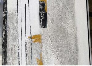 Agave Quadro moderno astratto dipinto a mano su tela "Black and Yellow 2" 60x80 Tela Dipinti su Tela