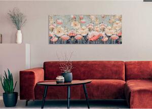 Agave Quadro floreale moderno dipinto a mano su tela "Rich Flowers" 150x60 Tela Dipinti su Tela