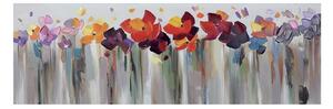 Agave Quadro floreale astratto dipinto a mano su tela "Sfilata di fiori" 150x50 Tela Dipinti su Tela