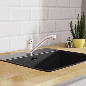 SPEED Rubinetto da cucina girevole a 360° - doppio lavello - miscelatore monocomando salvaspazio - bianco NI182SCR-W