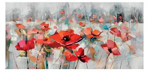 Agave Quadro moderno stile floreale dipinto a mano su tela 140x70 "Sfumature di fiori" Tela Dipinti su Tela