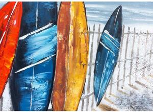 Agave Quadro moderno a tema marino dipinto a mano su tela "Surfing paradise" 120x90 Tela,Cotone Dipinti su Tela