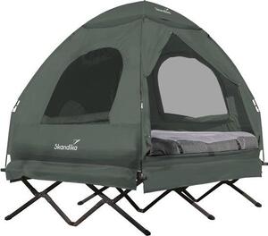 Letto da campeggio per 2 persone - Letto da campeggio 4 in 1 con materasso gonfiabile e tenda resistente alle intemperie