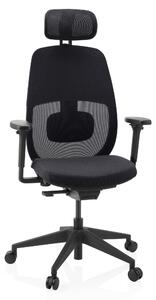 Hjh OFFICE sedia professionale per ufficio Skandis Pro sedia da scrivania ergonomica con braccioli (regolabile in altezza) tessuto / rete nera sedia girevole per ufficio, casa