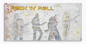 Dipinto Su Tela Rock N Roll Cm 120X3X60- Mauro Ferretti